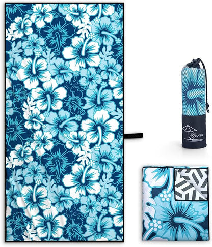 OCOOPA Microfiber Beach Towel Fast Drying, Extra Large 71" x 32" Sand Free Beach Towel Super Lightweight Towels for Swimming Pool, Camping, Picnic, Yoga Gym Sports