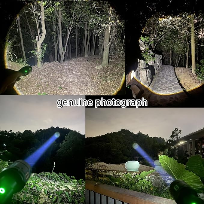 Rechargeable Military Flashlight, 220,000LM Powerful Tactical Flashlight, 5000 mAh LED Variable Focus, Up to 50 Hours of Continuous Use, for Camping Expeditions and Emergencies