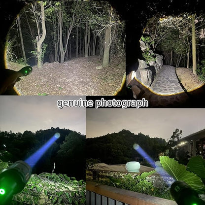 Rechargeable Military Flashlight, 220,000LM Powerful Tactical Flashlight, 5000 mAh LED Variable Focus, Up to 50 Hours of Continuous Use, for Camping Expeditions and Emergencies
