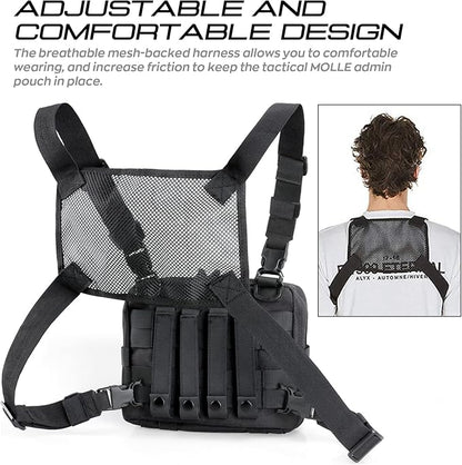 WYNEX Tactical Molle Admin Pouch of Laser Cut Design, Utility Pouches Molle Attachment Military Medical EMT Organizer with Map Pocket EDC EMT Pack IFAK Tool Holder Universal U.S.A Patch Included