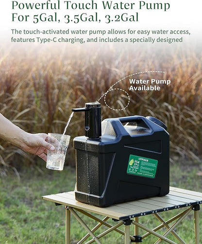 5 Gallon Water Jug, Camping Water Containers, Truly No Leakage Water Tank, Large Military Black Water Storage,BPA Free Portable Emergency Overlanding Gear for Outdoors&Hiking