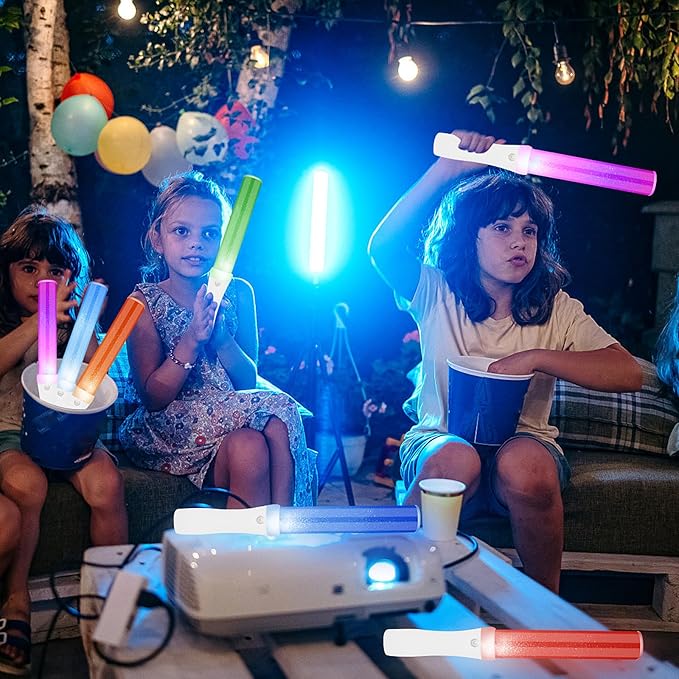12PCS Glow Sticks Bulk, LED Light Stick with Remote Control, 3 Flashing Modes, 13 Changeable Colors, Batteries Included - Ideal for Wedding, Raves, Concerts, Parties, Camping and Sporting Events
