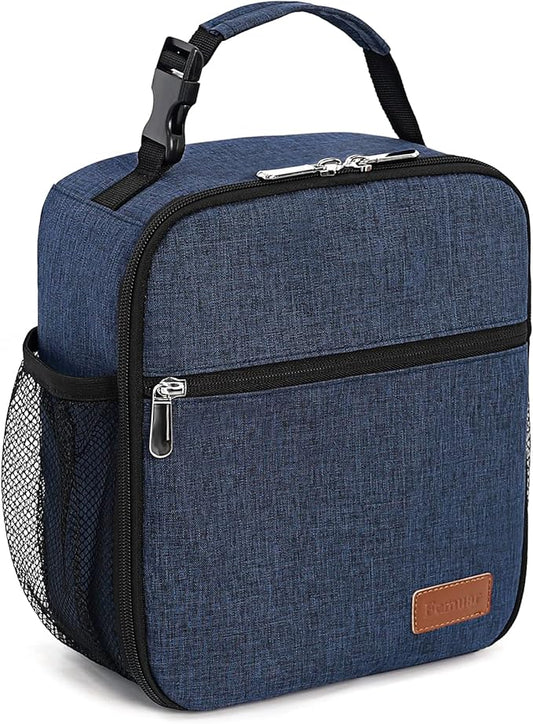 Femuar Lunch Box for Men Women Adults Small Lunch Bag for Office Work Picnic - Reusable Portable Lunchbox, Blue