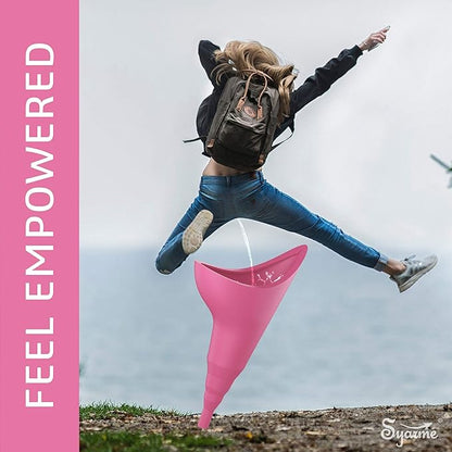 Female Urination Device,Portable Reusable Urinal Funnel with Extension Tube,Small Folding Storage,Suitable for Travel, Festivals, Camping,Traffic Jams,Etc,Includes Waterproof Bag,Waterproof Cup
