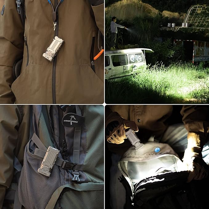 WUBEN X2 1,800 High Lumens Outdoor Pocket Flashlight 90+ High CRI, 175° Floodlighting Mini Rechargeable Flashlight for EDC, Camping, Night Walk, Emergency with 6 Light Modes, Type-C Charging Lanyard