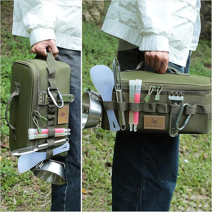 Tactical Camping Storage Bag 9L Tactical Utility Tote Bag Camping Cookware Organizer Trunk Organizer