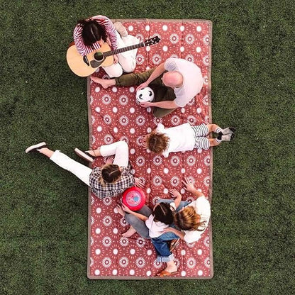 Little Unicorn Outdoor Family Picnic & Beach Blanket, Water-Resistant, Compact Fold, XL Size, 5 x 10 feet, (Sun Baked)