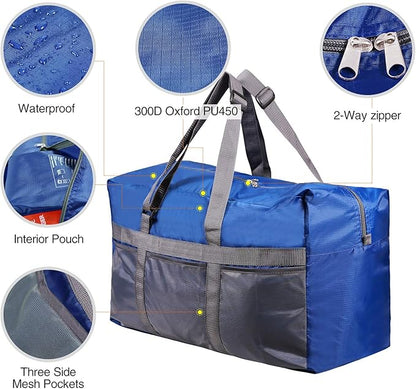 REDCAMP Foldable Travel Bag, Large Sports Bag, 75L/96L/100L, Lightweight Waterproof Tote Bag