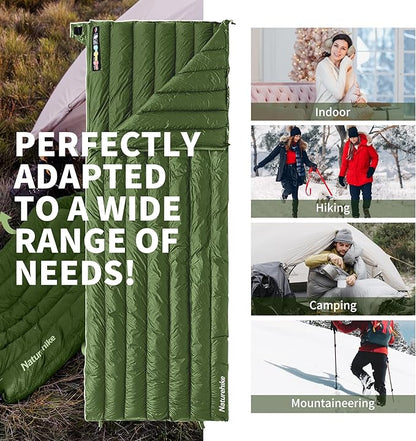 Naturehike Ultralight Backpacking Down Sleeping Bag for Adults, 650 Fill Power Sleeping Bag 20oz for 42-52℉, Compact Lightweight Sleeping Bags for Hiking Camping 3 Seasons