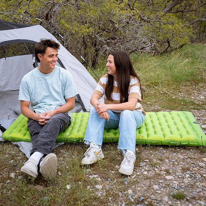 ATEPA Backpacking Sleeping Pad, 6 R-Value Insulated Ultralight Inflatable Sleeping Pad Thick Folding Camping Mattress with 7 Layers & Storage Bag for Camping Backpacking, Wide Long Size (72"x25")