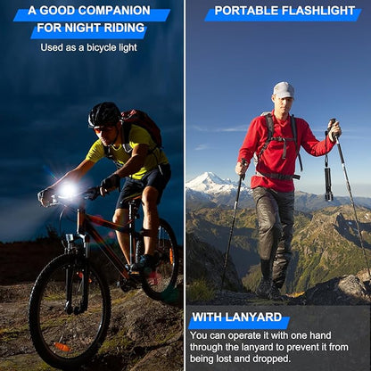 Rechargeable Magnetic Flashlights 100,000 High Lumens, Super Bright LED Powerful Flashlight 8 Modes with COB Work Light, Waterproof Handheld Flash Light for Camping (1 Pack with Paper Box, Black)