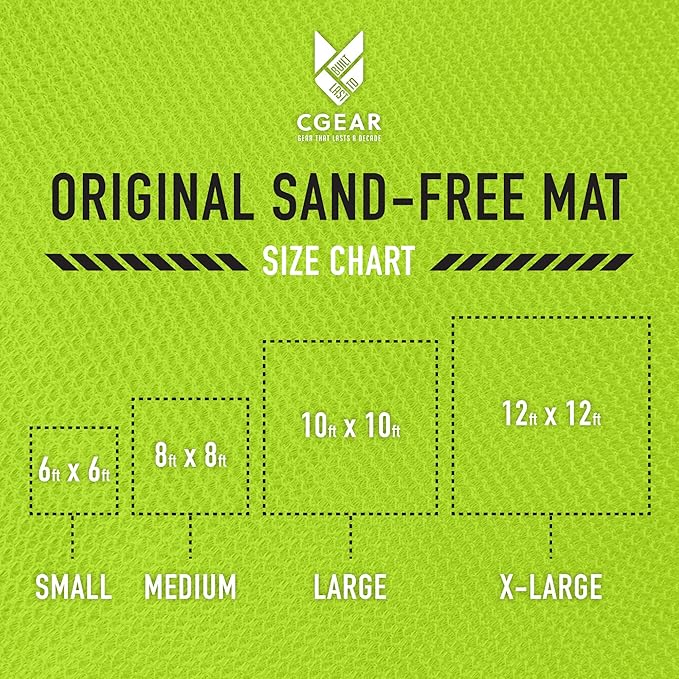 CGEAR Original Sand-Free Outdoor Rug Camping Mat - Water-Resistant & Anti-Fade Material - Military-Grade - Reversible Design - Area Rug for Beach, RV, & Picnics - includes Travel Bag