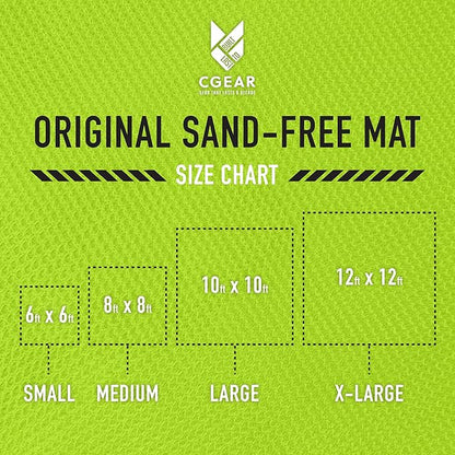 CGEAR Original Sand-Free Outdoor Rug Camping Mat - Water-Resistant & Anti-Fade Material - Military-Grade - Reversible Design - Area Rug for Beach, RV, & Picnics - includes Travel Bag