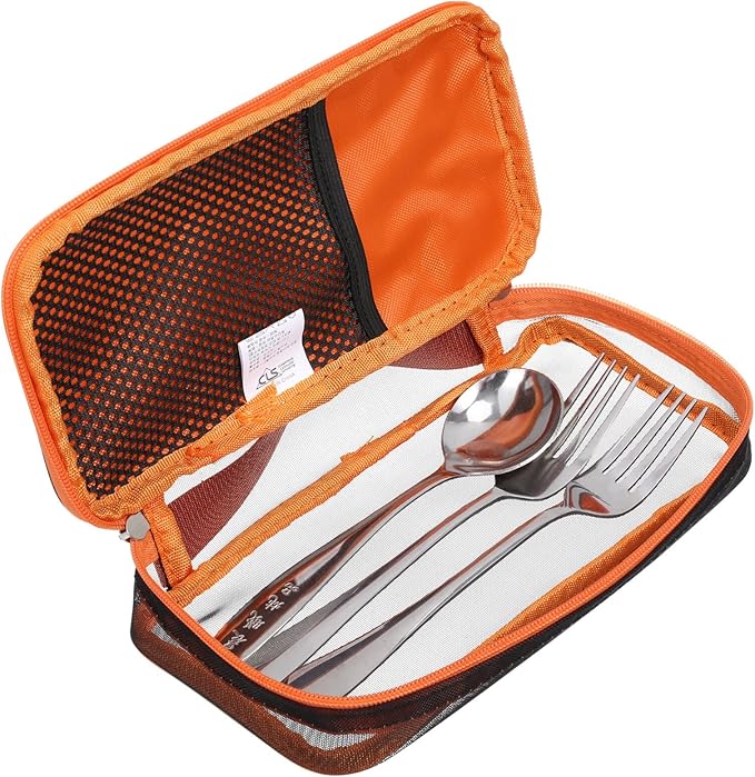 Cabilock Utensil Bag Silverware Case Travel Cookware Kit Storage Bag Tableware Fork Spoon Chopsticks Organizer for Backpacking Picnic BBQ Camping Hiking Travel