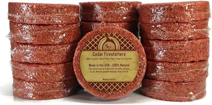 Midwest Hearth Cedar Fire Starters - BBQ, Fireplaces, Stoves, Outdoor, Camp Fire, Survival - 16 Pack (Up to 64 Fires)