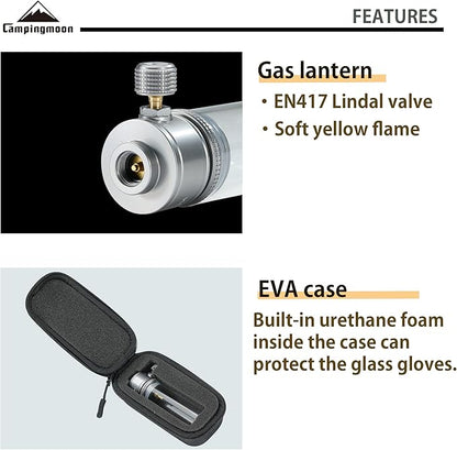 CAMPINGMOON Camping Gas Lantern Gas Candle T-1D
