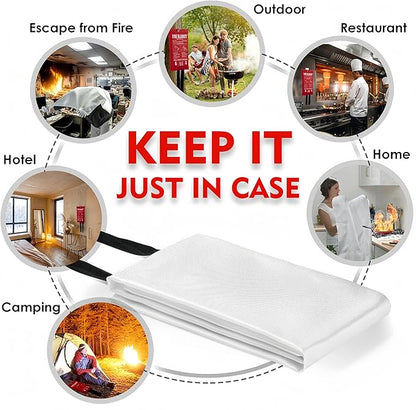 Fire Blankets Emergency for Home,39.4"x39.4" Emergency Fire Blanket for Kitchen Office School Warehouse Car Camping Grill Fireplace. (1 Pack)