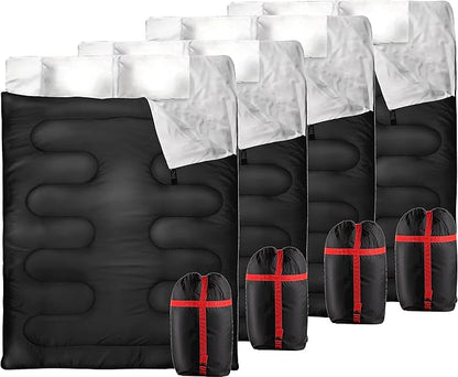 Zone Tech Double Camping Sleeping Bag with 2 Pillows – 3-4 Season Lightweight Waterproof Warm & Cool Weather Adult & Kids Sleeping Bag Converts into 2 Single -Camping, Hiking, & Outdoors