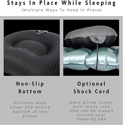 2 oz Ultralight Backpacking Pillow- Compact, Adjustable, Soft, Nonslip, Inflatable Camping Pillow Regular