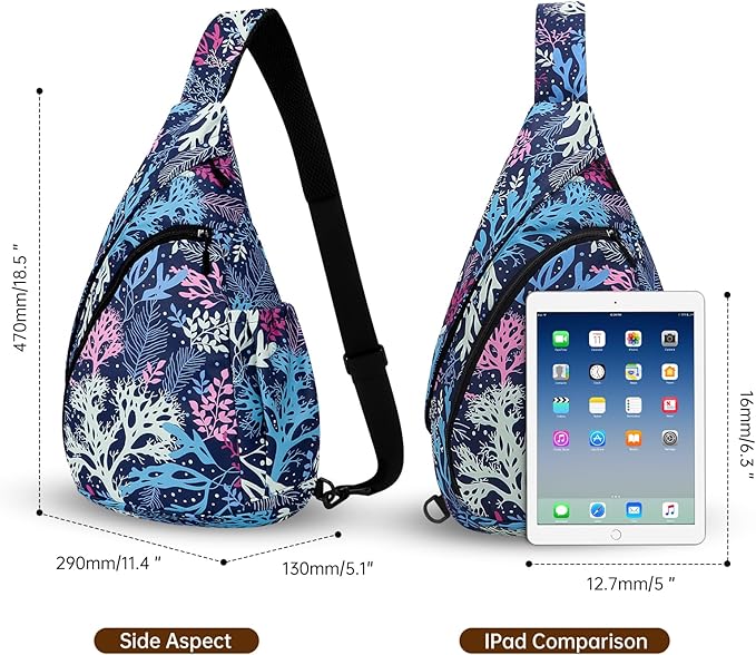 HUA ANGEL Crossbody Sling Bag for Men & Women Lightweight Waterproof Chest Shoulder Bag for Travel Hiking & Everyday Use