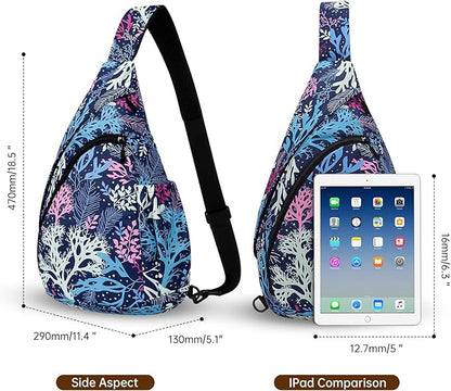 HUA ANGEL Crossbody Sling Bag for Men & Women Lightweight Waterproof Chest Shoulder Bag for Travel Hiking & Everyday Use