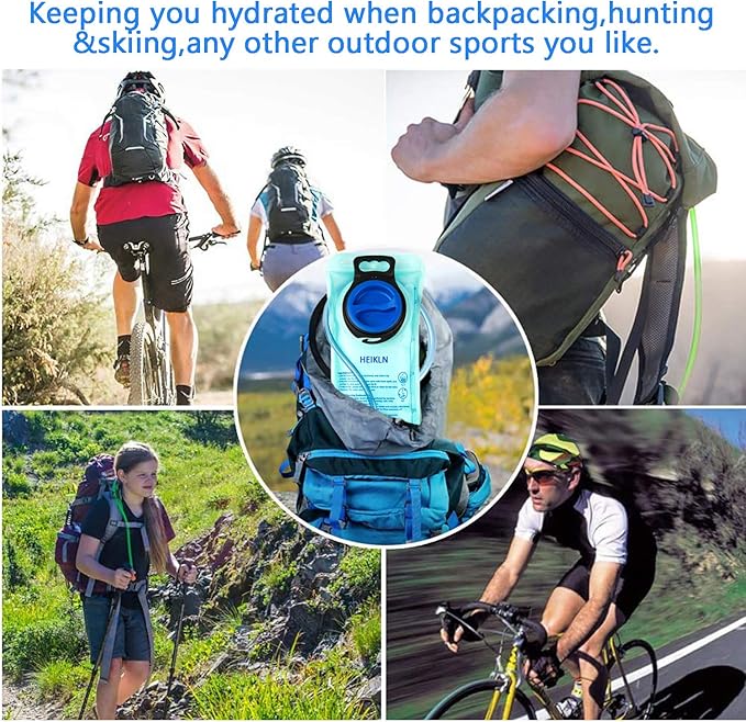 Hydration Bladder, 2L-3L Water Bladder for Hiking Backpack Water Storage Bag Reservoir, BPA Free Water Pouch Hydration Pack Replacement for Bicycling Cycling Hiking Camping Hunting Running