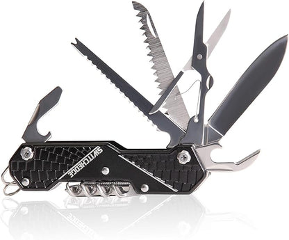 14 Tools in One Black Pocket Knife