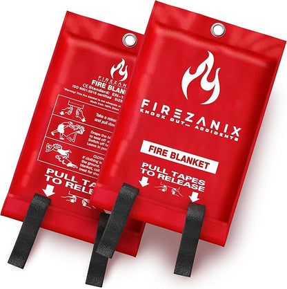 Fire Blankets Emergency for Home, Kitchen, Camping, Office and Vehicle (2 Pack) | Flame Retardant Fire Extinguishing Blanket | Fire Extinguisher Safety Suppression Blanket - Made from Fiberglass
