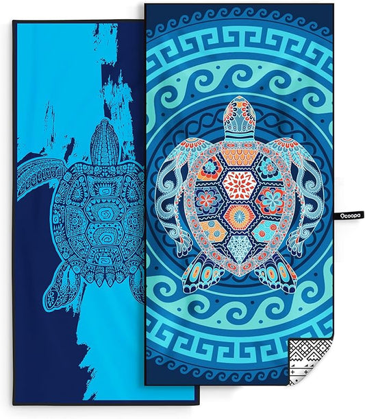 OCOOPA Microfiber Beach Towel Fast Drying, Extra Large 71" x 32" Sand Free Beach Towel Super Lightweight Towels for Swimming Pool, Camping, Picnic, Yoga Gym Sports