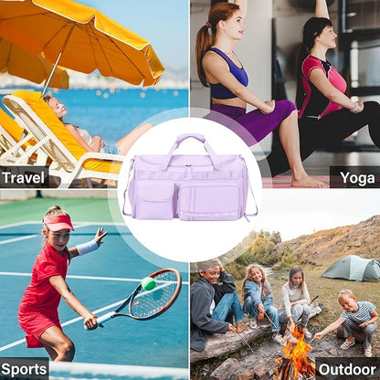 MAXTOP Gym Bag for Women Men Travel Duffle Bag Large Capacity Carry On Weekender Overnight Bag With Shoe Compartment Gym Tote Dry Wet Separation Duffel Bag for Travel