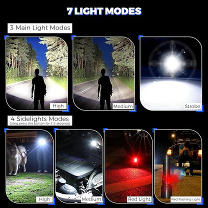 Rechargeable Flashlights High Lumens, 990000 Lumen Super Bright LED Flashlight with Adjustable 7 Modes & 12H Long Runtime, Powerful Waterproof Handheld Flash Light, Flashlights for Home Camping...
