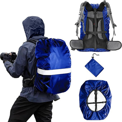 Waterproof Backpack Rain Cover,8000mm Waterproof Level,Upgraded with Reflective,Anti-Slip Cross Buckle Straps,Ultra-Strong Multilayer Structure for Hiking,Biking,Camping,Outdoor, Traveling