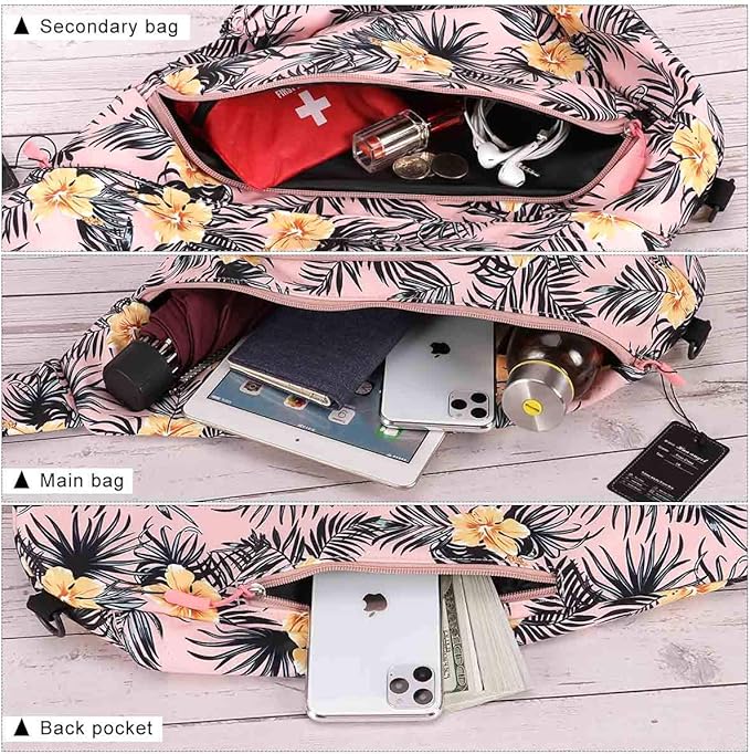 HUA ANGEL Crossbody Sling Bag for Men & Women Lightweight Waterproof Chest Shoulder Bag for Travel Hiking & Everyday Use