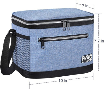 Tirrinia Insulated Lunch Box for Men/Women, Leakproof Thermal Lunch Bag for Office Picnic Work Beach Camping,Reusable Lunch Cooler Tote for Adult, Light Blue