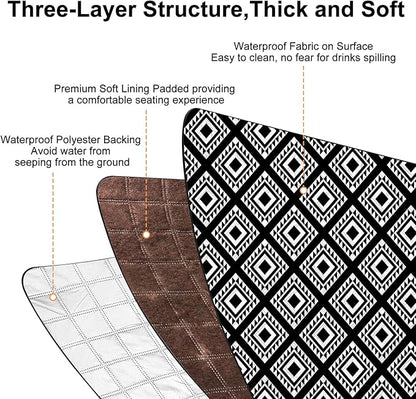 ICOSY Large Picnic Outdoor Blankets, 78" x 59" Beach Camping Blanket Waterproof Sandproof Picnic Camping Mat Camping Gear Essentials
