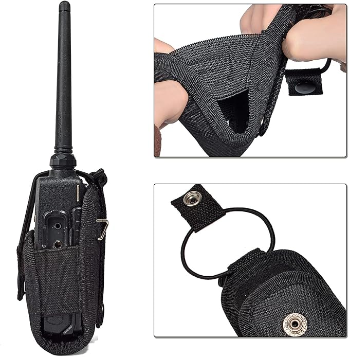 HYS Universal Holster Radio Case, Worn on a Belt/Shoulder Strap Radio Holster for baofeng UV5R 888S Motorola talkabout Midland Cobra Walkie Talkie radio