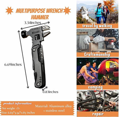 Multitool Pocket Knife, Multitool Knife Hammer and Wrench Pliers Saw Bottle Can Opener Screwdriver, Multitool for Camping Hiking Survival, Gifts for Men Him Dad