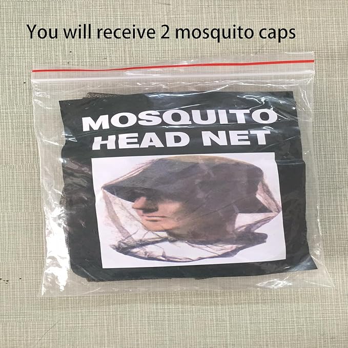 2 Pack Head Net Face Mesh, Mosquito Hat Mask Head Cover for Camping Hiking Fishing Protecting from Insect Bug Bee Mosquito Gnats Green