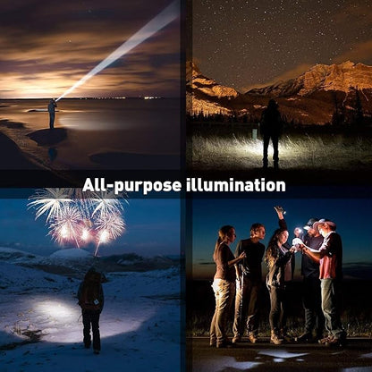MODOAO 3pack Super Bright Flashlights High Lumens LED Flashlight with Zoomable Beam - Mini Flashlights for Camping, Hiking, Dog Walking - Powerful Emergency Flashlights with 5 Modes for Outdoor Use