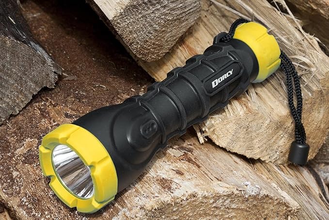 Dorcy 120-Lumen Weather Resistant LED Flashlight with Non-Slip Grip and Nylon Lanyard, Assorted Colors (41-2958)