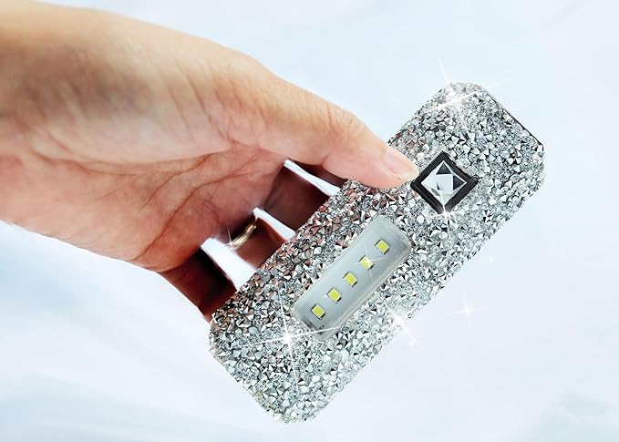 Bling Flashlight Rhinestone Sparkly Glitter Flash Light for Woman Diamond Decor Cute Pink Flashlight Camping Essentials