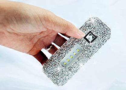 Bling Flashlight Rhinestone Sparkly Glitter Flash Light for Woman Diamond Decor Cute Pink Flashlight Camping Essentials