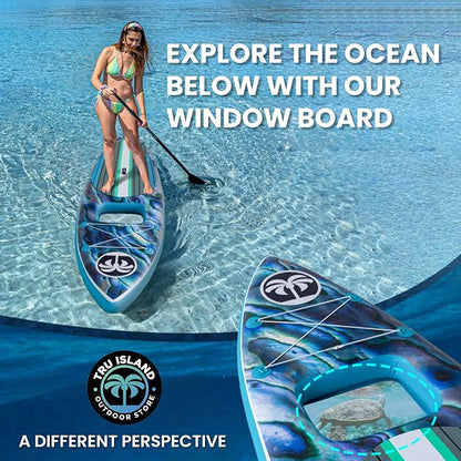 TRUISLAND Inflatable Paddle Board, Stand Up Paddle Board with Backpack, Non-Slip Thickened Deckpad, Waterproof Phone Case, Leash, Paddle, Hand Pump