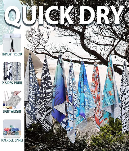 Microfiber Quick Dry Beach Towel – Lightweight Sand Free Oversized X-Large Towel Accessories Travel Must Have Swim Pool Yoga Camping Gear Summer Cruise Ship Compact Sandproof Item Gift Starry Sky