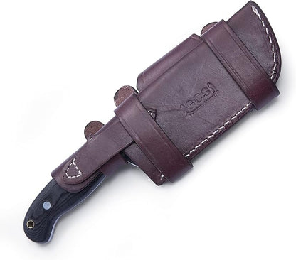 GCS Handmade Tracker Knife D2 steel Hunting and Knife with Micarta Handle Fixed Blade Survival Knife Right Hand Scout Carry leather Sheath for Hunting Camping and EDC GCS 304 Black
