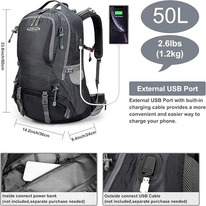 G4Free Men,Women Hiking, Dark Grey, L