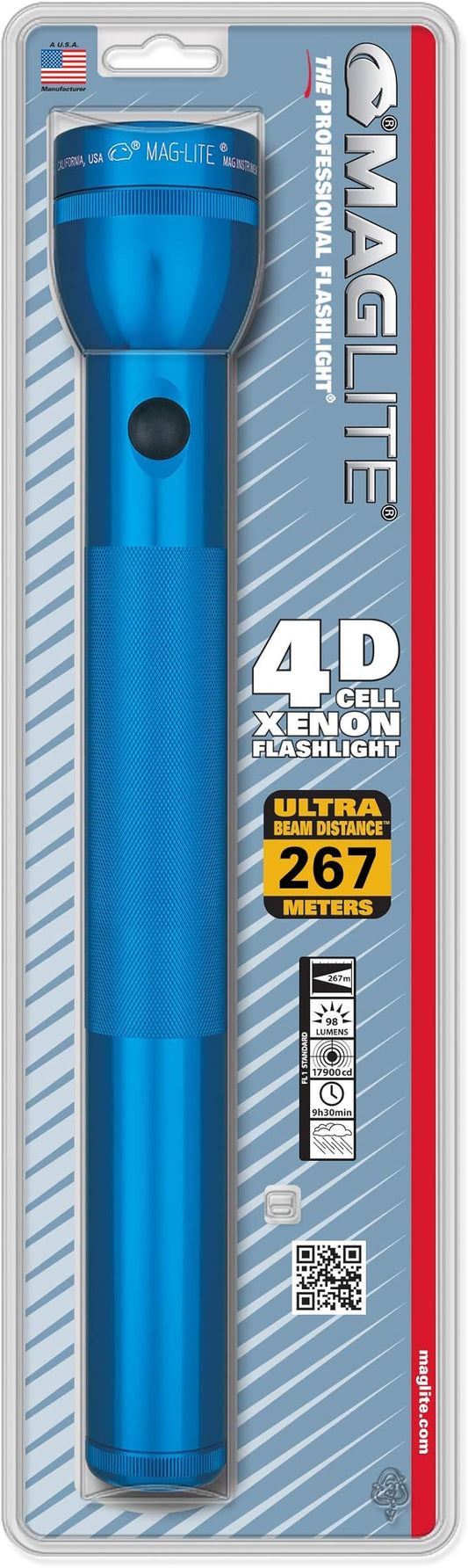 MagLite - S4D116 Maglite Heavy-Duty Incandescent 4-Cell D Flashlight, Blue