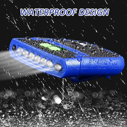 Mudder 2 Pieces LED Clip on Cap Lights USB Rechargeable Cap Flashlight Clip Waterproof Ultra Bright Hat Hands-Free Light Flashlight Headlamp for Fishing Camping Hand Work (Blue)