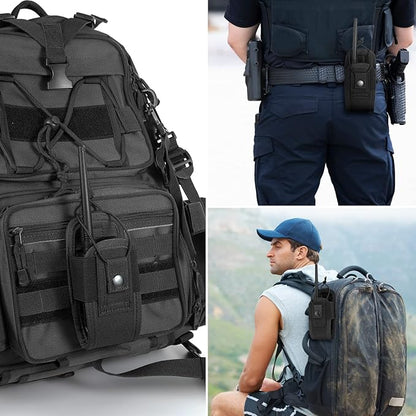 FRTKK Tactical Radio Holder Radio Holster Molle Radio Pouch Universal Radio Case Military Heavy Duty Radio Bag for Police Firefighter Two Ways Walkie Talkies Vest