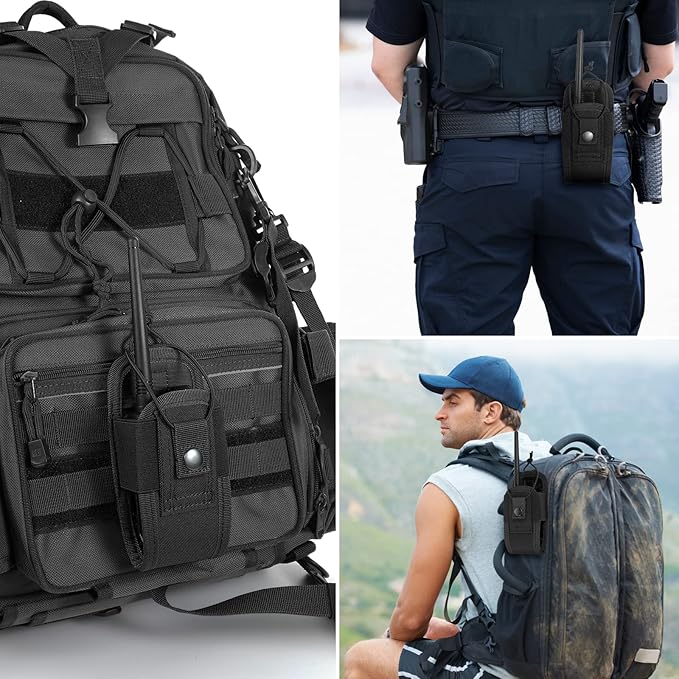 FRTKK Tactical Radio Holder Radio Holster Molle Radio Pouch Universal Radio Case Military Heavy Duty Radio Bag for Police Firefighter Two Ways Walkie Talkies Vest